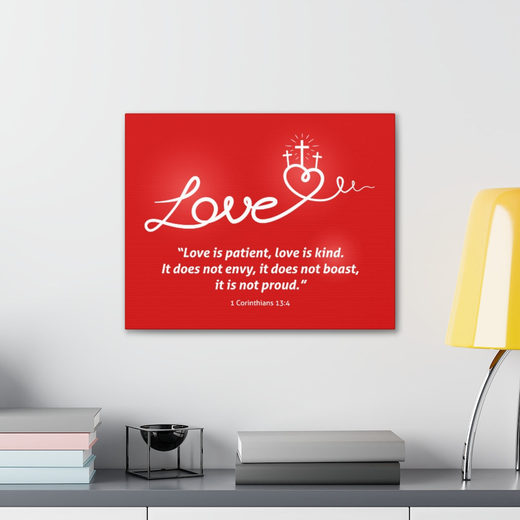 Scripture Walls Love Is Patient 1 Corinthians 13:4 Bible Verse Canvas Christian Wall Art Ready To Hang Unframed-Express Your Love Gifts