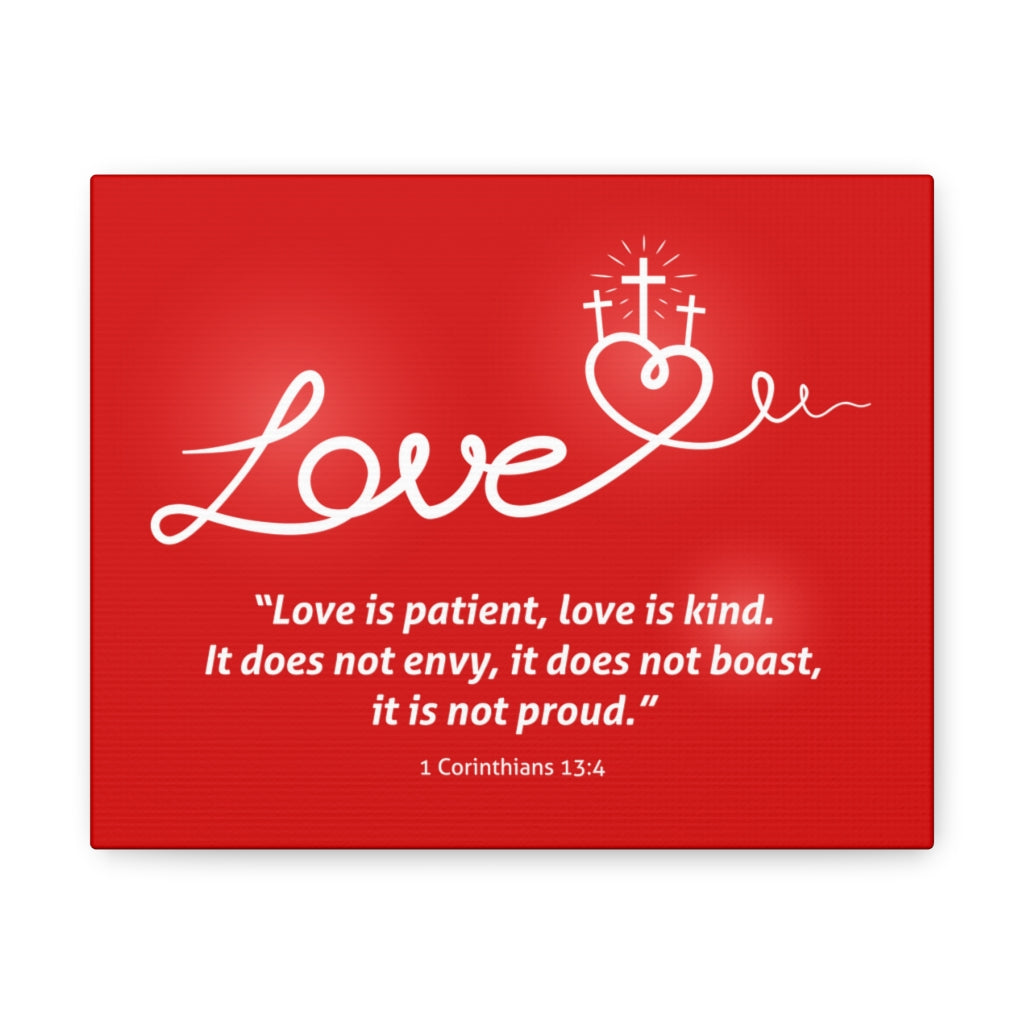 Scripture Walls Love Is Patient 1 Corinthians 13:4 Bible Verse Canvas Christian Wall Art Ready To Hang Unframed-Express Your Love Gifts