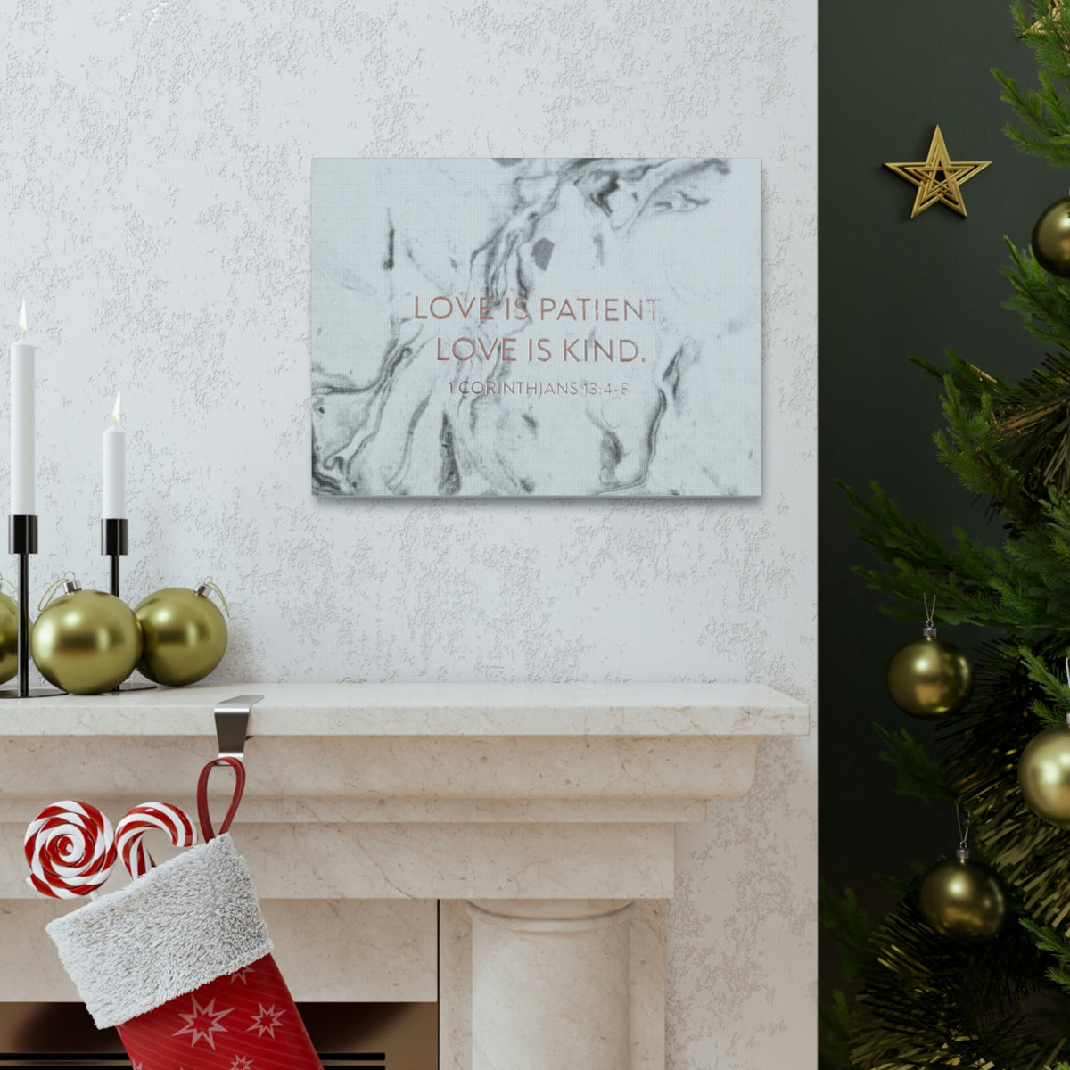 Scripture Walls Love Is Patient 1 Corinthians 13:5 Bible Verse Canvas Christian Wall Art Bible Verse Print Ready To Hang Unframed-Express Your Love Gifts