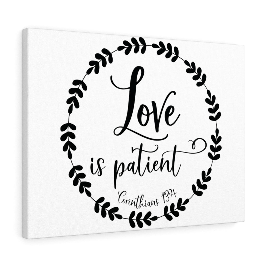 Scripture Walls Love Is Patient Corinthians 13:4 Bible Verse Canvas Christian Wall Art Ready to Hang Unframed-Express Your Love Gifts