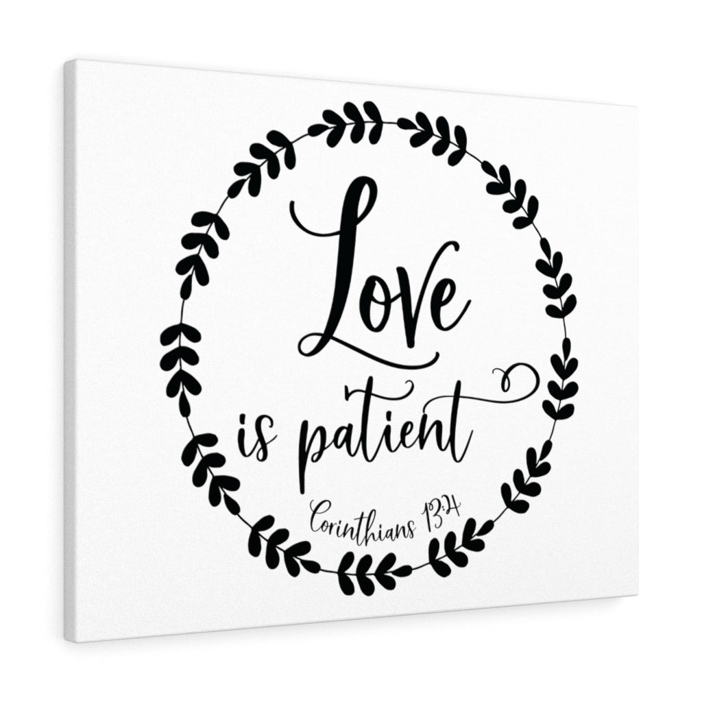 Scripture Walls Love Is Patient Corinthians 13:4 Bible Verse Canvas Christian Wall Art Ready to Hang Unframed-Express Your Love Gifts