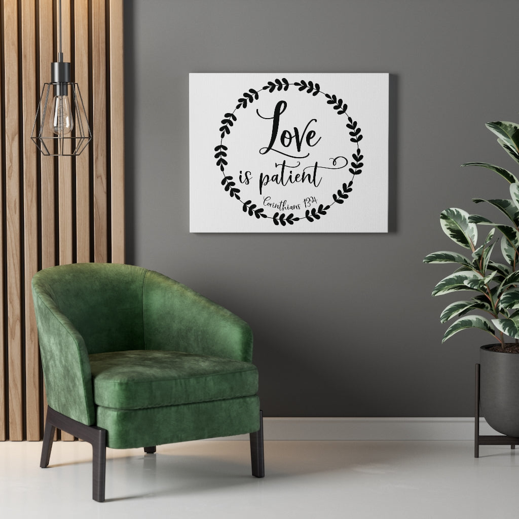 Scripture Walls Love Is Patient Corinthians 13:4 Bible Verse Canvas Christian Wall Art Ready to Hang Unframed-Express Your Love Gifts