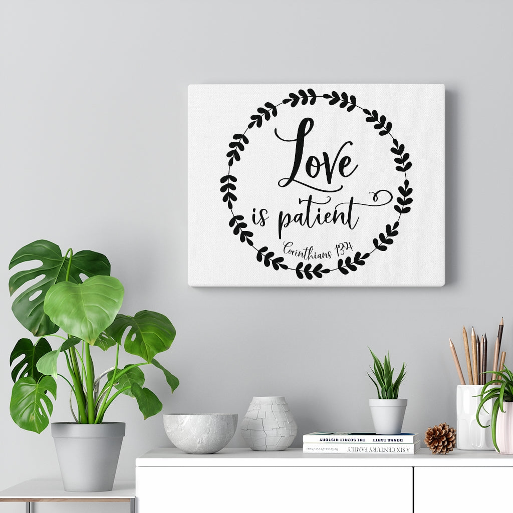 Scripture Walls Love Is Patient Corinthians 13:4 Bible Verse Canvas Christian Wall Art Ready to Hang Unframed-Express Your Love Gifts