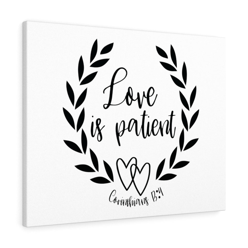 Scripture Walls Love Is Patient Heart Corinthians 13:4 Bible Verse Canvas Christian Wall Art Ready to Hang Unframed-Express Your Love Gifts