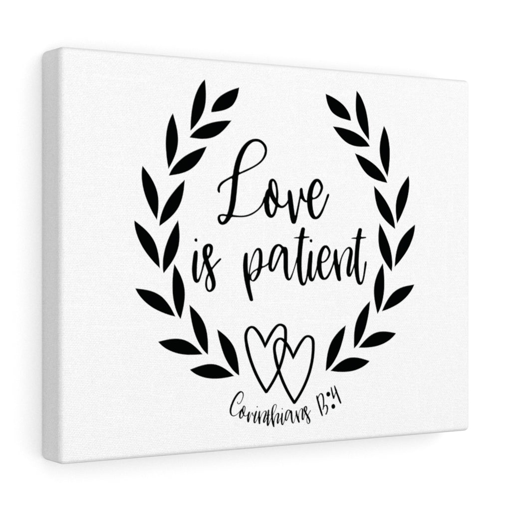Scripture Walls Love Is Patient Heart Corinthians 13:4 Bible Verse Canvas Christian Wall Art Ready to Hang Unframed-Express Your Love Gifts