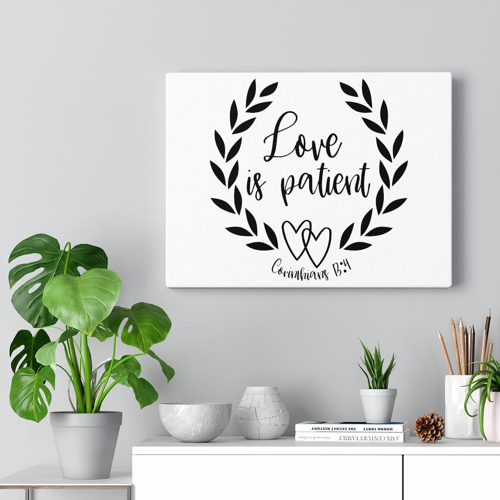 Scripture Walls Love Is Patient Heart Corinthians 13:4 Bible Verse Canvas Christian Wall Art Ready to Hang Unframed-Express Your Love Gifts