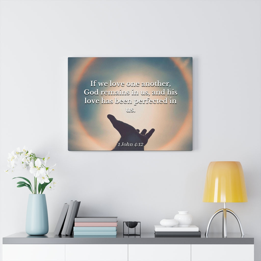 Scripture Walls Love Is Perfect 1 John 4:12 Bible Verse Canvas Christian Wall Art Ready to Hang Unframed-Express Your Love Gifts