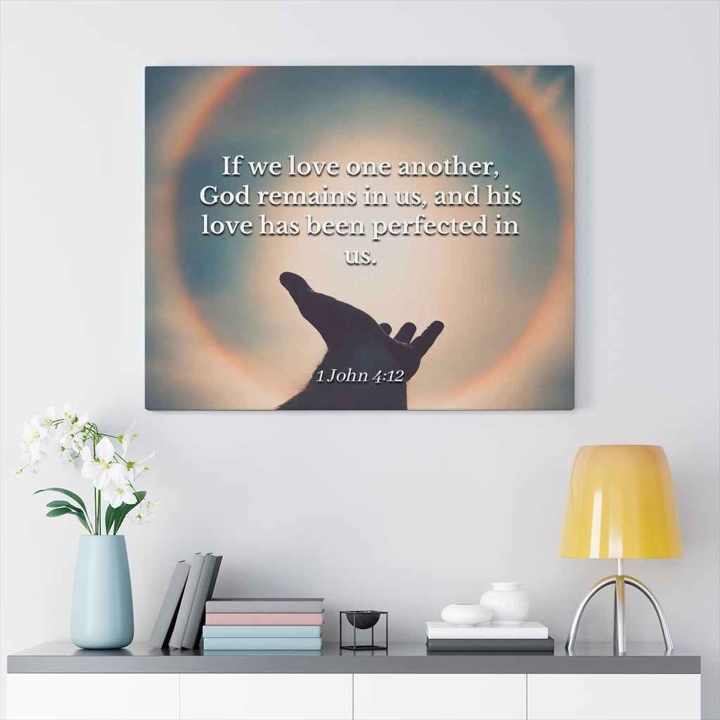 Scripture Walls Love Is Perfect 1 John 4:12 Bible Verse Canvas Christian Wall Art Ready to Hang Unframed-Express Your Love Gifts