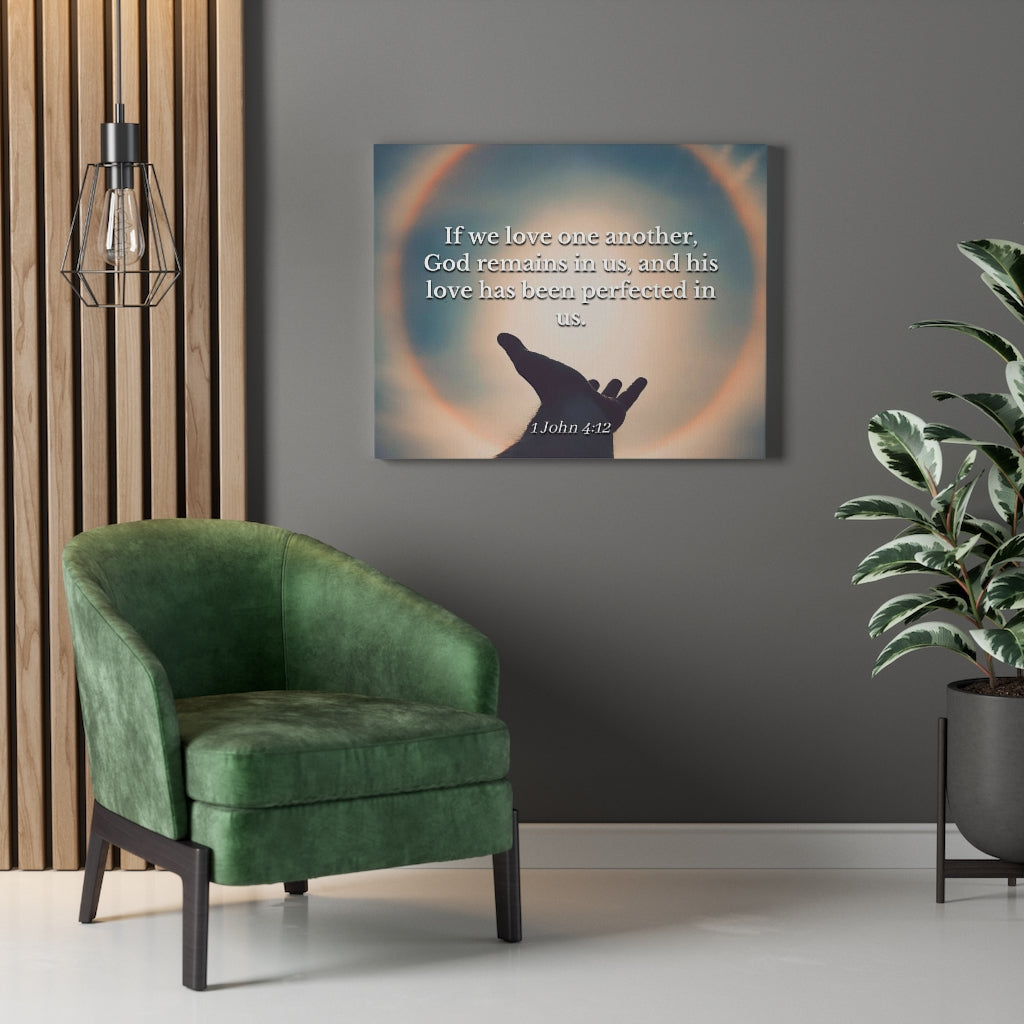 Scripture Walls Love Is Perfect 1 John 4:12 Bible Verse Canvas Christian Wall Art Ready to Hang Unframed-Express Your Love Gifts