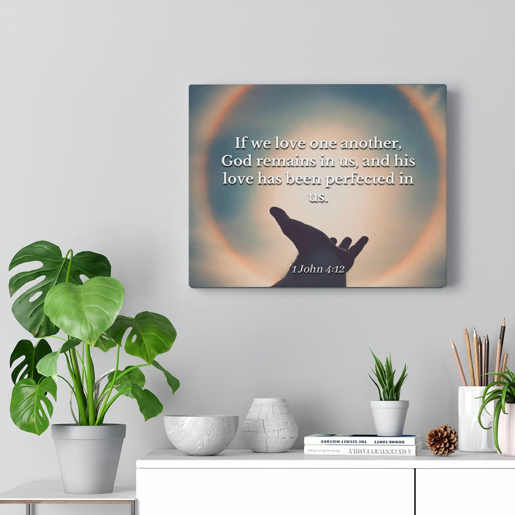 Scripture Walls Love Is Perfect 1 John 4:12 Bible Verse Canvas Christian Wall Art Ready to Hang Unframed-Express Your Love Gifts