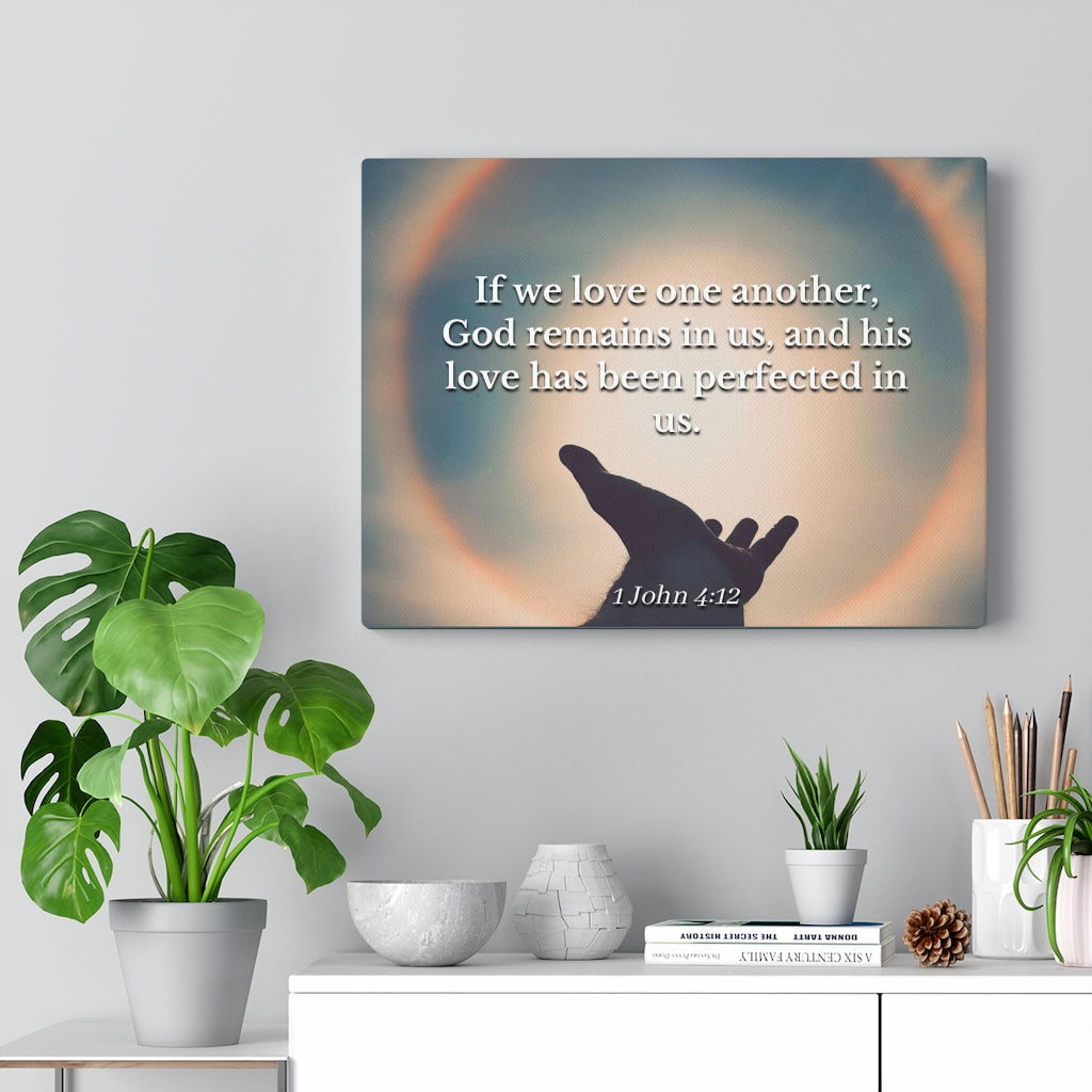 Scripture Walls Love Is Perfect 1 John 4:12 Bible Verse Canvas Christian Wall Art Ready to Hang Unframed-Express Your Love Gifts