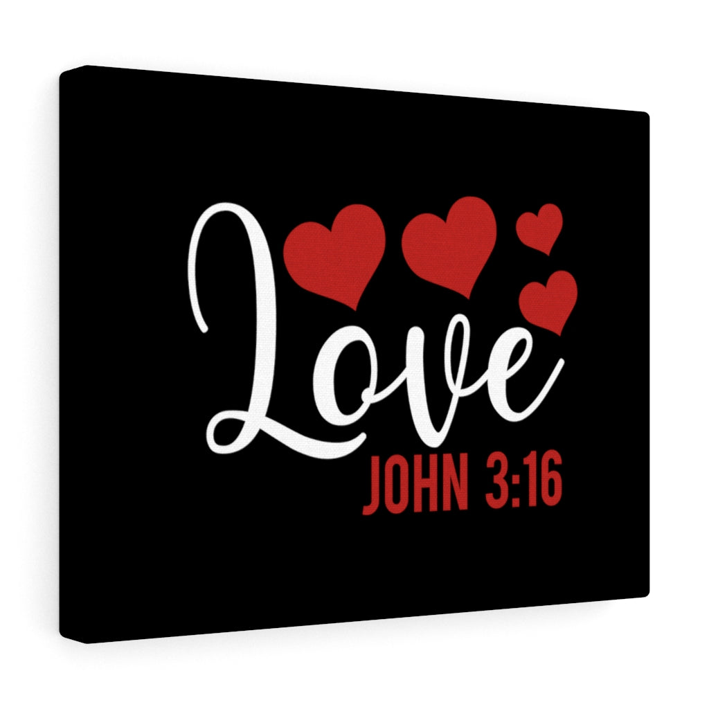 Scripture Walls Love John 3:16 Red Hearts Bible Verse Canvas Christian Wall Art Ready to Hang Unframed-Express Your Love Gifts