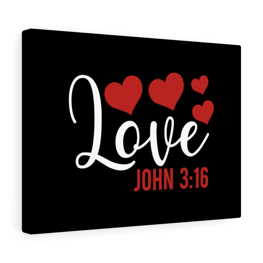 Scripture Walls Love John 3:16 Red Hearts Bible Verse Canvas Christian Wall Art Ready to Hang Unframed-Express Your Love Gifts