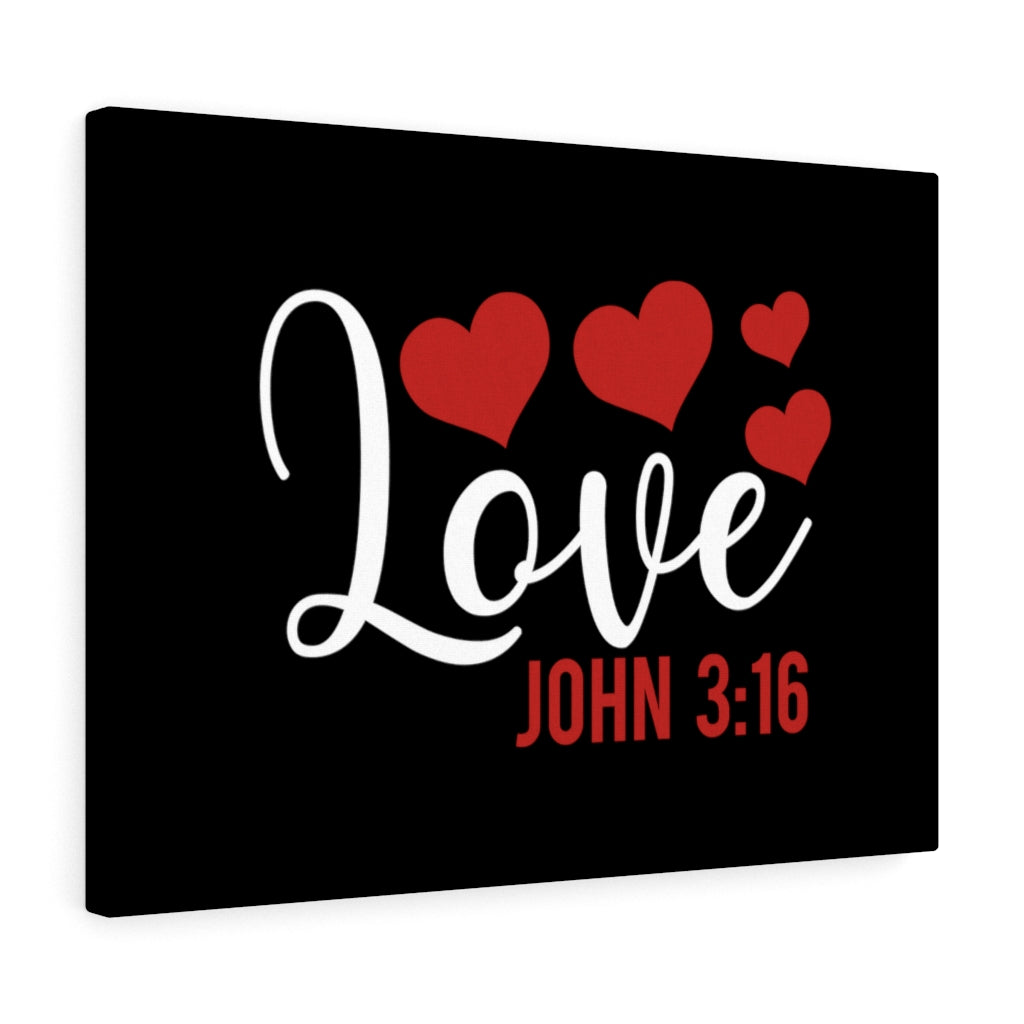 Scripture Walls Love John 3:16 Red Hearts Bible Verse Canvas Christian Wall Art Ready to Hang Unframed-Express Your Love Gifts
