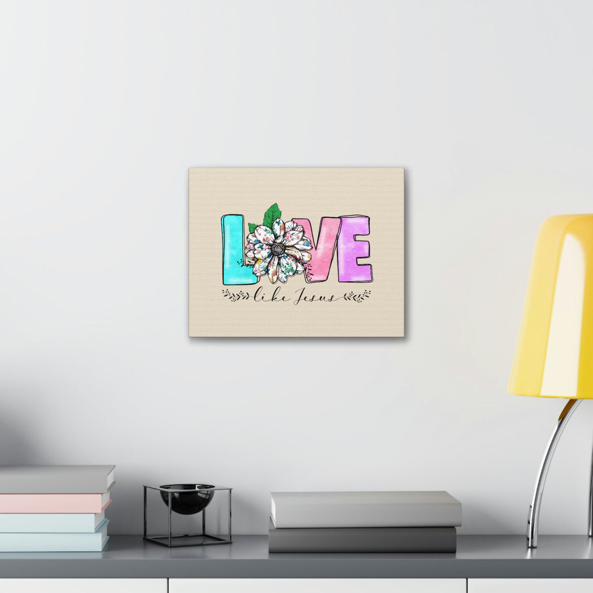 Scripture Walls Love Like Jesus Flower John 15:12 Bible Verse Canvas Christian Wall Art Ready to Hang Unframed-Express Your Love Gifts
