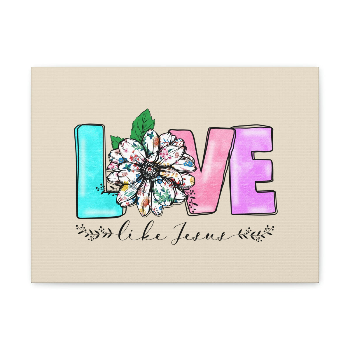 Scripture Walls Love Like Jesus Flower John 15:12 Bible Verse Canvas Christian Wall Art Ready to Hang Unframed-Express Your Love Gifts