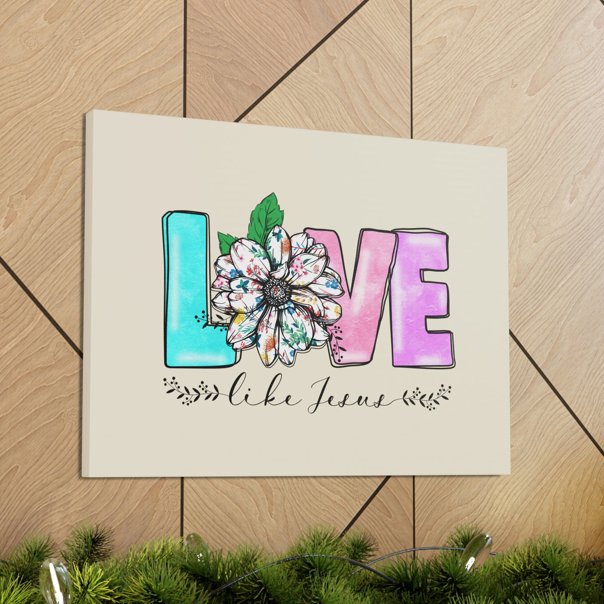 Scripture Walls Love Like Jesus Flower John 15:12 Bible Verse Canvas Christian Wall Art Ready to Hang Unframed-Express Your Love Gifts