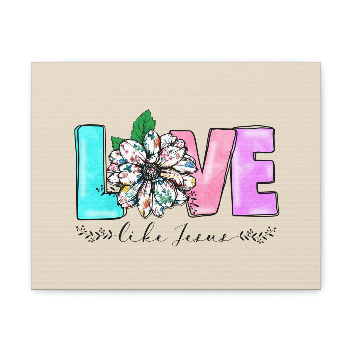 Scripture Walls Love Like Jesus Flower John 15:12 Bible Verse Canvas Christian Wall Art Ready to Hang Unframed-Express Your Love Gifts