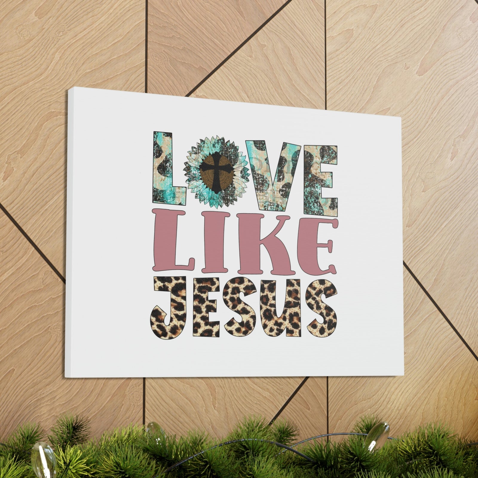 Scripture Walls Love Like Jesus John 15:12 Blue Flower Christian Wall Art Bible Verse Print Ready to Hang Unframed-Express Your Love Gifts