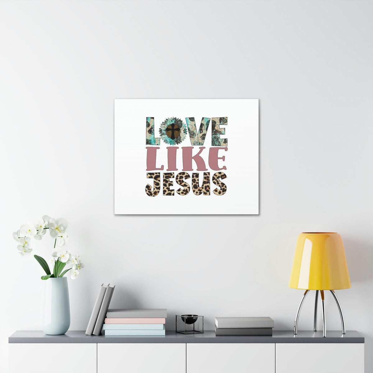 Scripture Walls Love Like Jesus John 15:12 Blue Flower Christian Wall Art Bible Verse Print Ready to Hang Unframed-Express Your Love Gifts