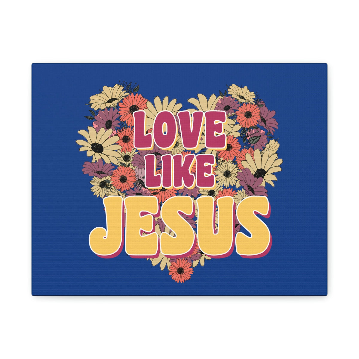 Scripture Walls Love Like Jesus John 15:12 Flower Heart Christian Wall Art Bible Verse Print Ready to Hang Unframed-Express Your Love Gifts