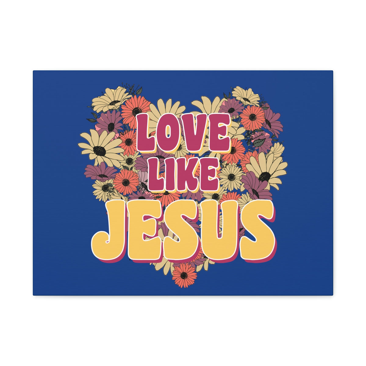 Scripture Walls Love Like Jesus John 15:12 Flower Heart Christian Wall Art Bible Verse Print Ready to Hang Unframed-Express Your Love Gifts