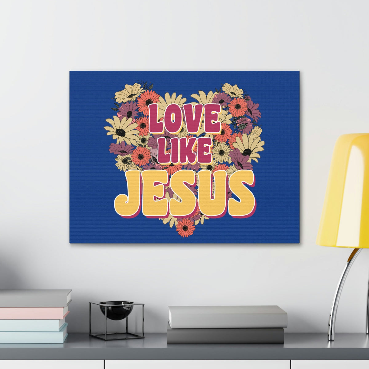 Scripture Walls Love Like Jesus John 15:12 Flower Heart Christian Wall Art Bible Verse Print Ready to Hang Unframed-Express Your Love Gifts
