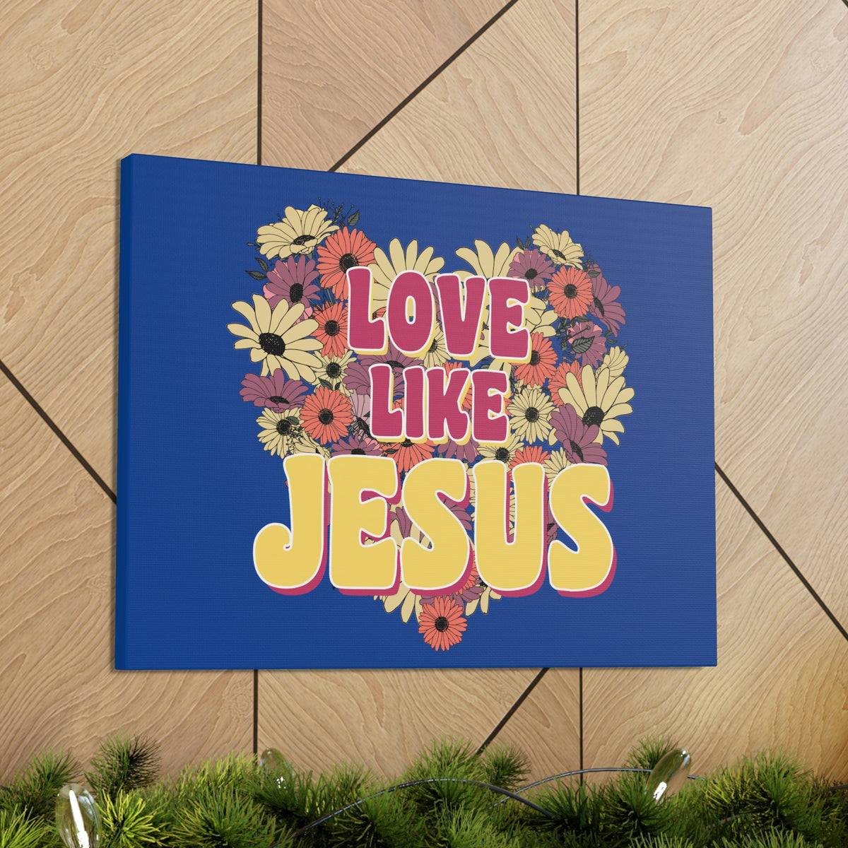 Scripture Walls Love Like Jesus John 15:12 Flower Heart Christian Wall Art Bible Verse Print Ready to Hang Unframed-Express Your Love Gifts