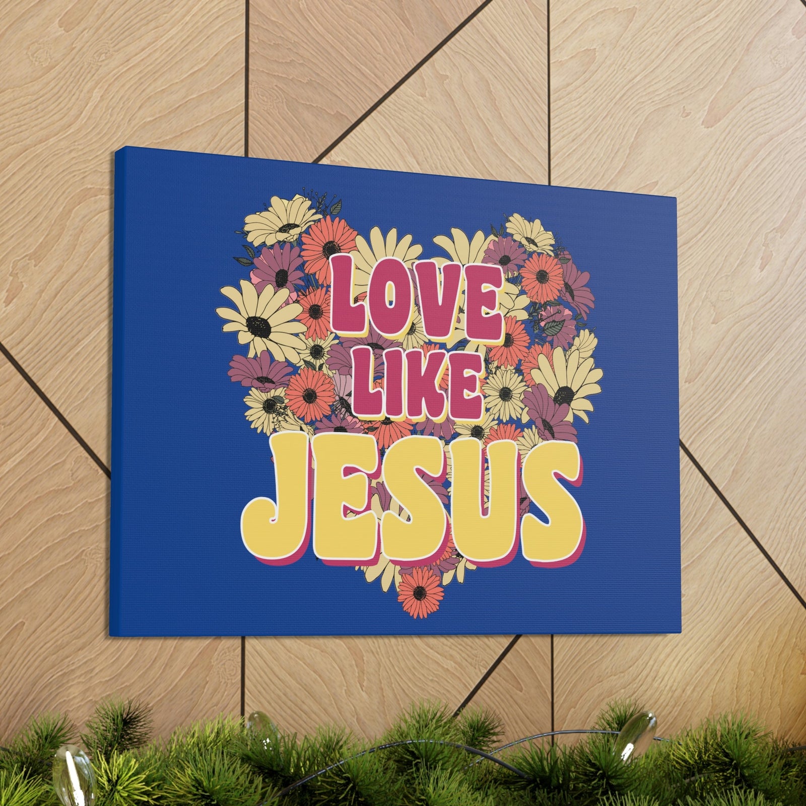 Scripture Walls Love Like Jesus John 15:12 Flower Heart Christian Wall Art Bible Verse Print Ready to Hang Unframed-Express Your Love Gifts