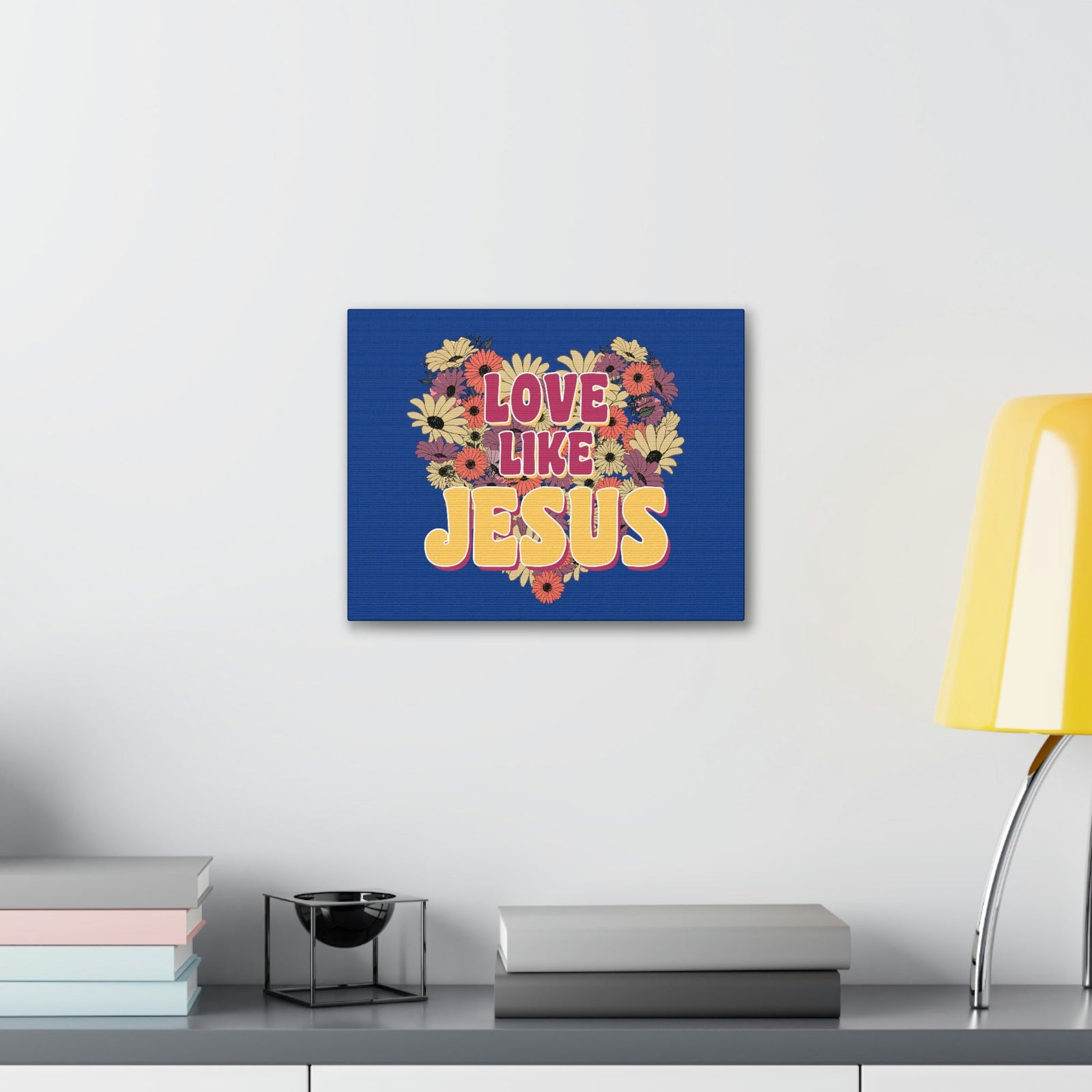 Scripture Walls Love Like Jesus John 15:12 Flower Heart Christian Wall Art Bible Verse Print Ready to Hang Unframed-Express Your Love Gifts