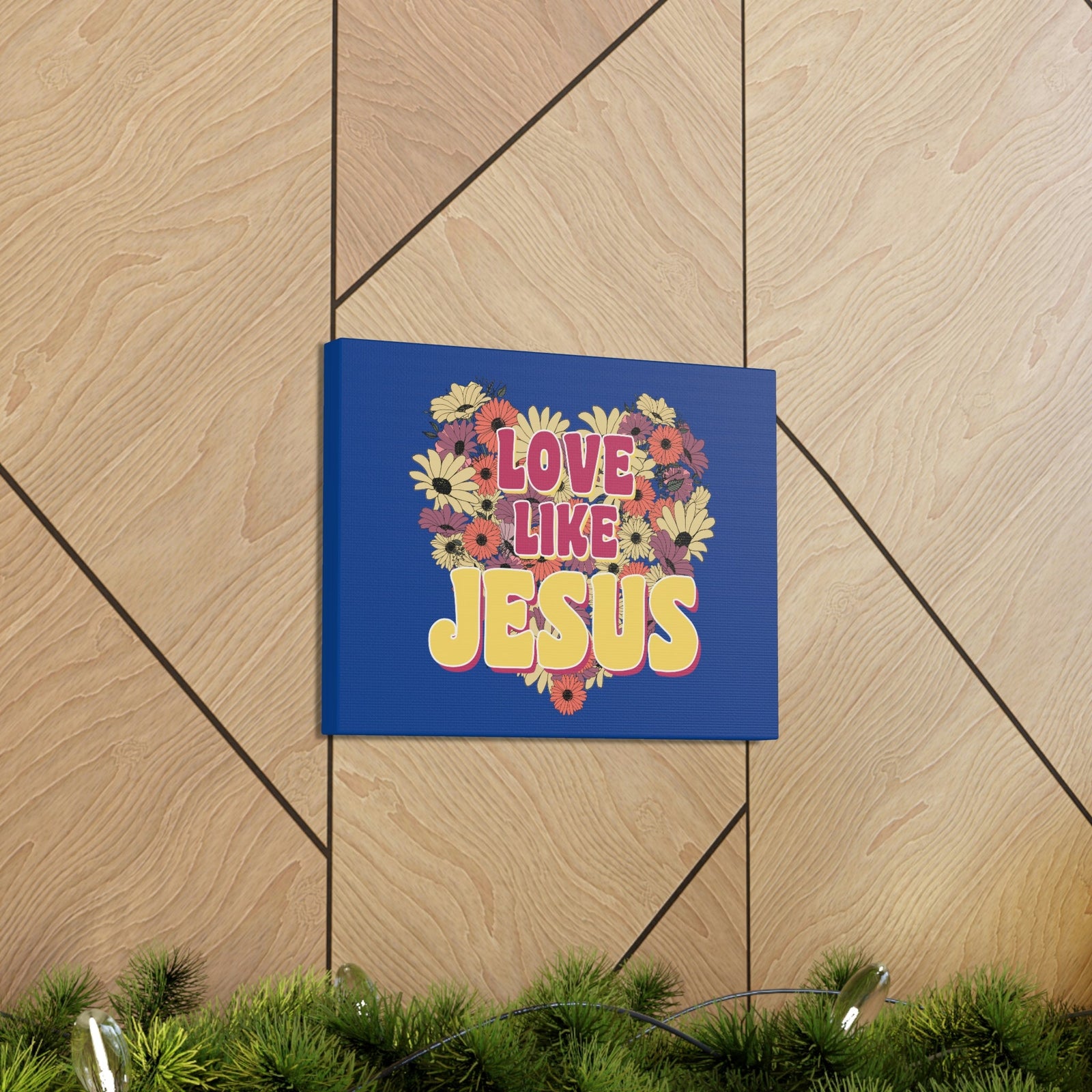 Scripture Walls Love Like Jesus John 15:12 Flower Heart Christian Wall Art Bible Verse Print Ready to Hang Unframed-Express Your Love Gifts