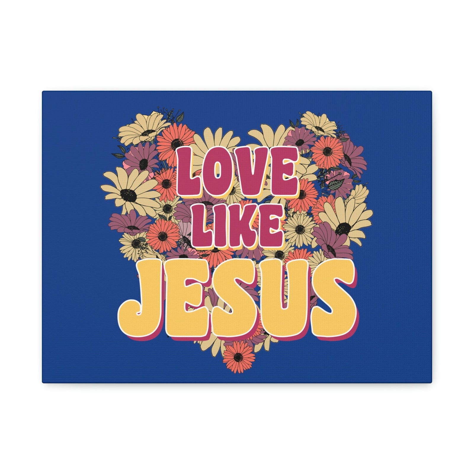 Scripture Walls Love Like Jesus John 15:12 Flower Heart Christian Wall Art Bible Verse Print Ready to Hang Unframed-Express Your Love Gifts