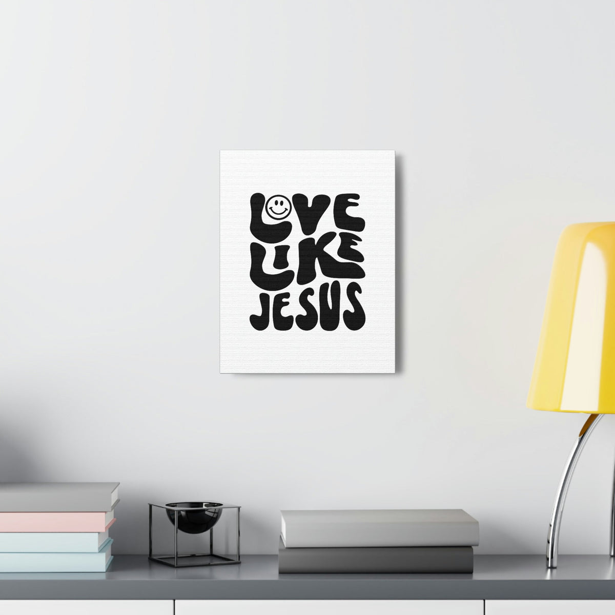 Scripture Walls Love Like Jesus John 15:12 Smiley Bible Verse Canvas Christian Wall Art Ready to Hang Unframed-Express Your Love Gifts
