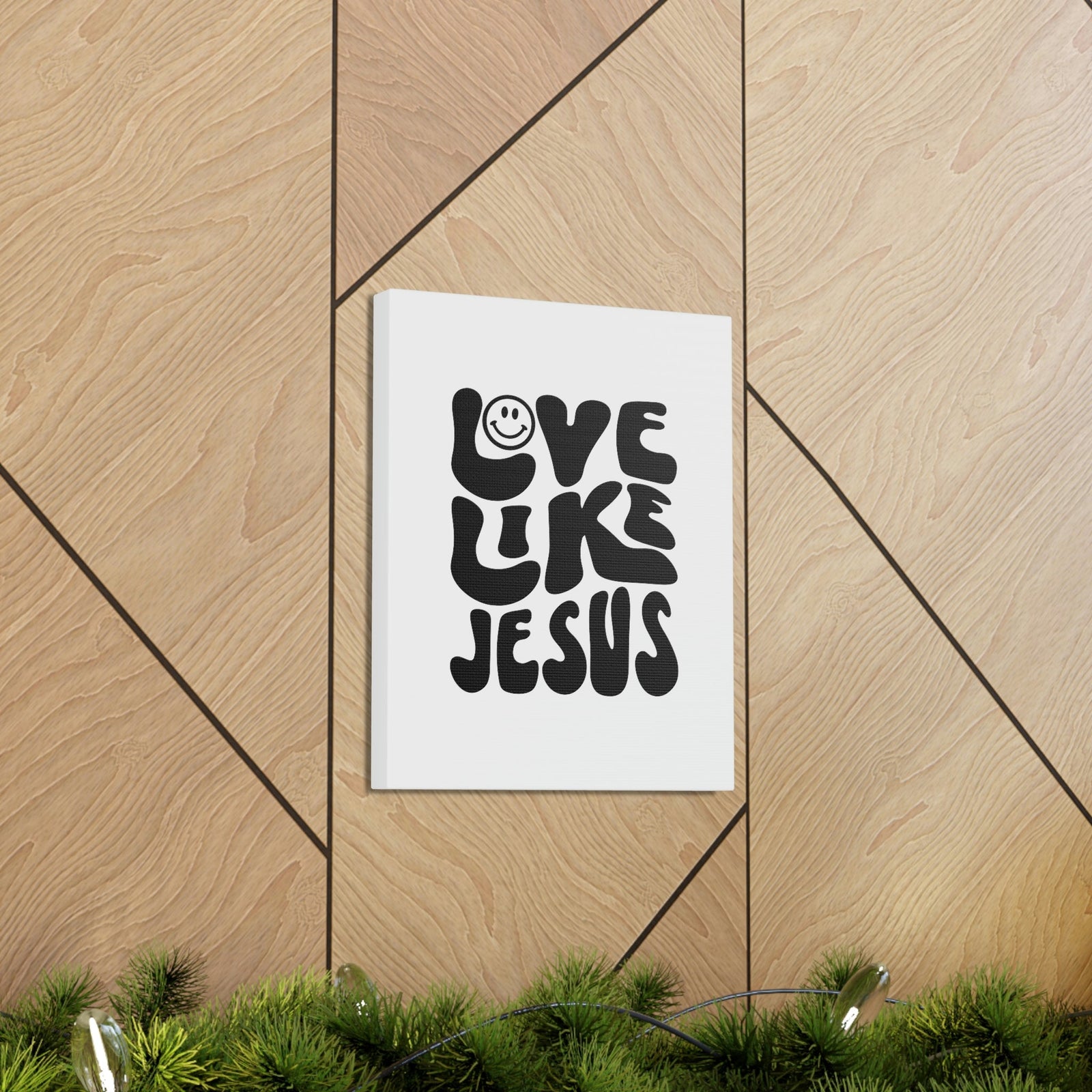 Scripture Walls Love Like Jesus John 15:12 Smiley Bible Verse Canvas Christian Wall Art Ready to Hang Unframed-Express Your Love Gifts