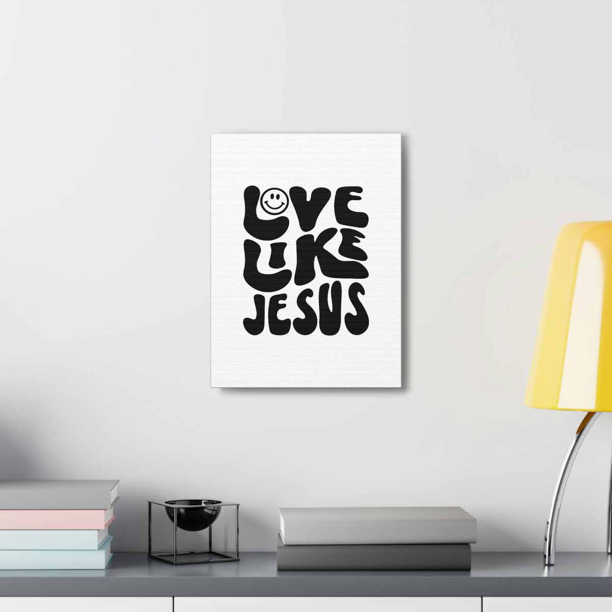 Scripture Walls Love Like Jesus John 15:12 Smiley Bible Verse Canvas Christian Wall Art Ready to Hang Unframed-Express Your Love Gifts