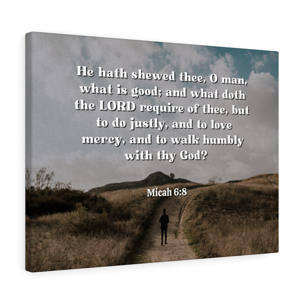 Scripture Walls Love Mercy Micah 6:8 Bible Verse Canvas Christian Wall Art Ready to Hang Unframed-Express Your Love Gifts