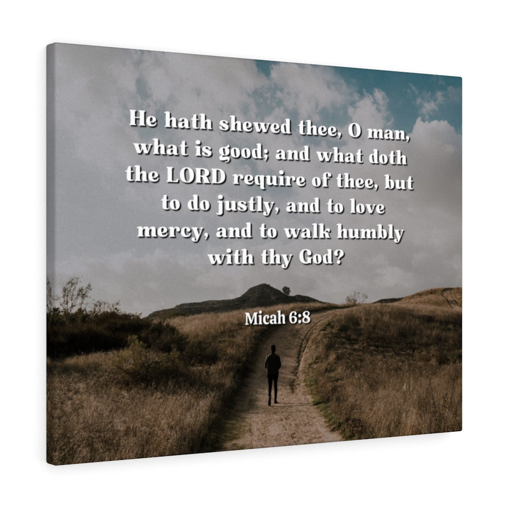 Scripture Walls Love Mercy Micah 6:8 Bible Verse Canvas Christian Wall Art Ready to Hang Unframed-Express Your Love Gifts