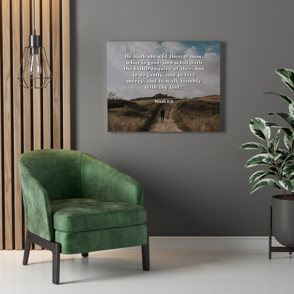 Scripture Walls Love Mercy Micah 6:8 Bible Verse Canvas Christian Wall Art Ready to Hang Unframed-Express Your Love Gifts