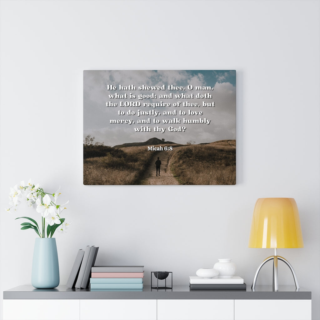 Scripture Walls Love Mercy Micah 6:8 Bible Verse Canvas Christian Wall Art Ready to Hang Unframed-Express Your Love Gifts