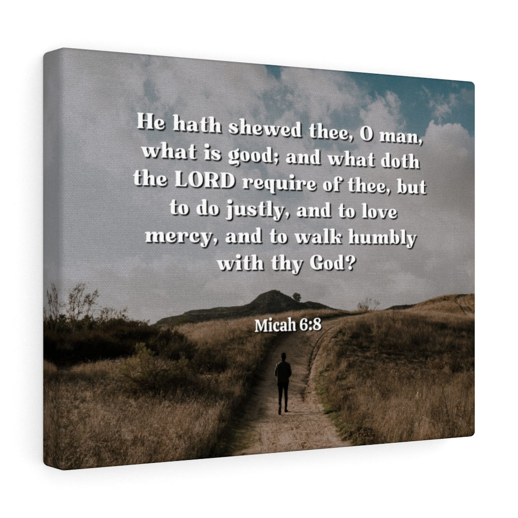 Scripture Walls Love Mercy Micah 6:8 Bible Verse Canvas Christian Wall Art Ready to Hang Unframed-Express Your Love Gifts