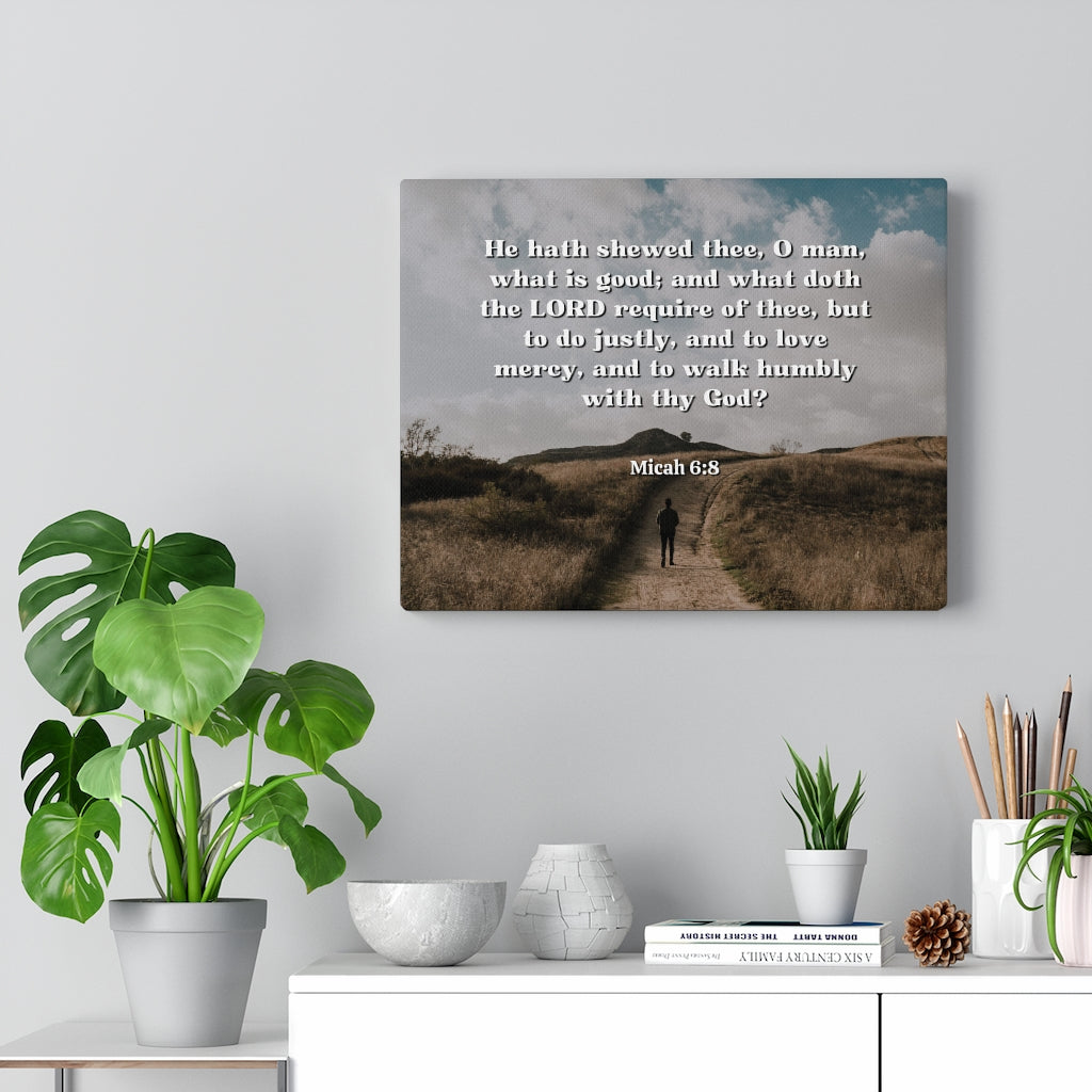 Scripture Walls Love Mercy Micah 6:8 Bible Verse Canvas Christian Wall Art Ready to Hang Unframed-Express Your Love Gifts