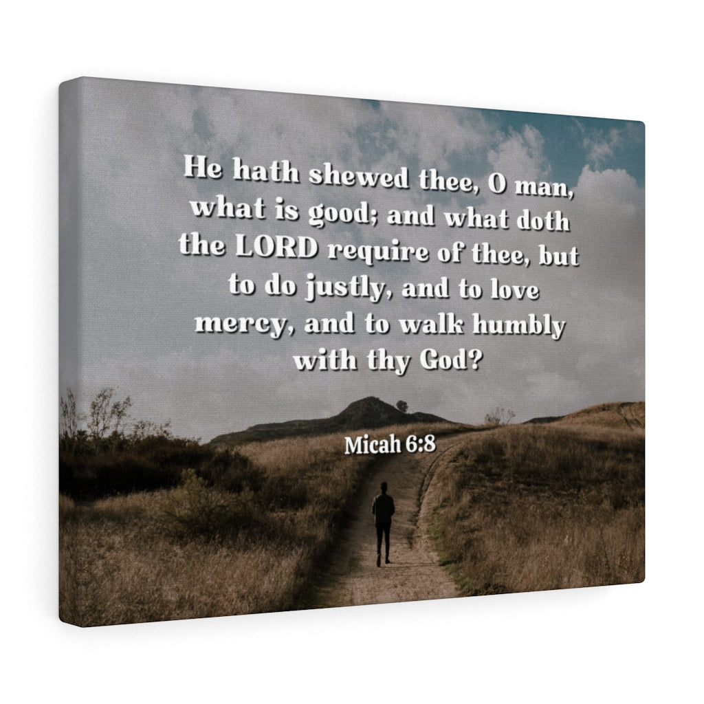 Scripture Walls Love Mercy Micah 6:8 Bible Verse Canvas Christian Wall Art Ready to Hang Unframed-Express Your Love Gifts