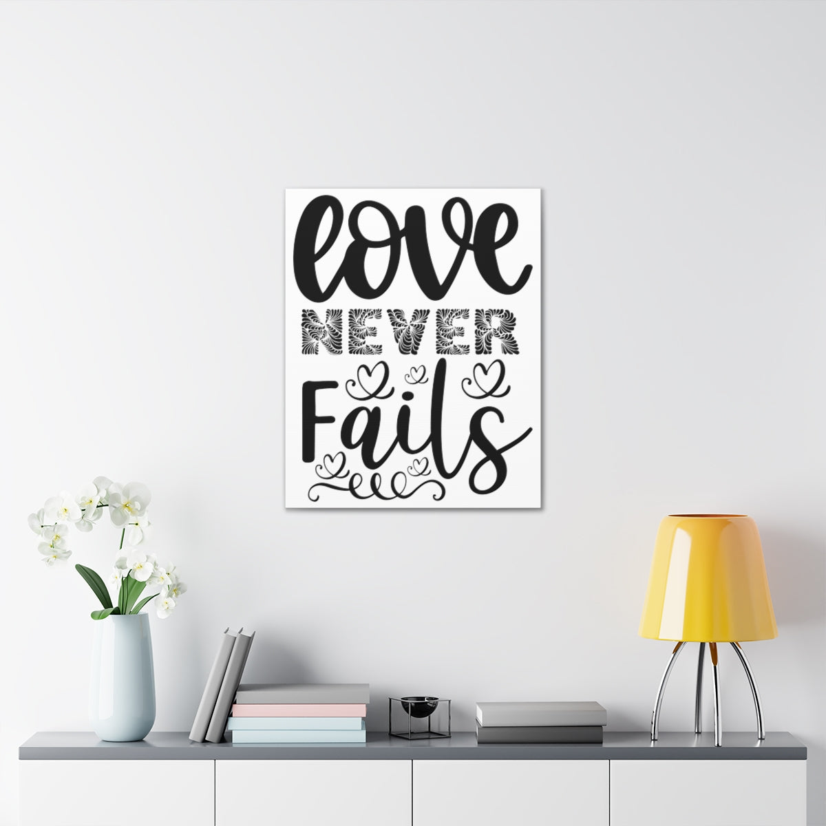 Scripture Walls Love Never Fails 1 Corinthians 13:13 Christian Wall Art Print Ready to Hang Unframed-Express Your Love Gifts