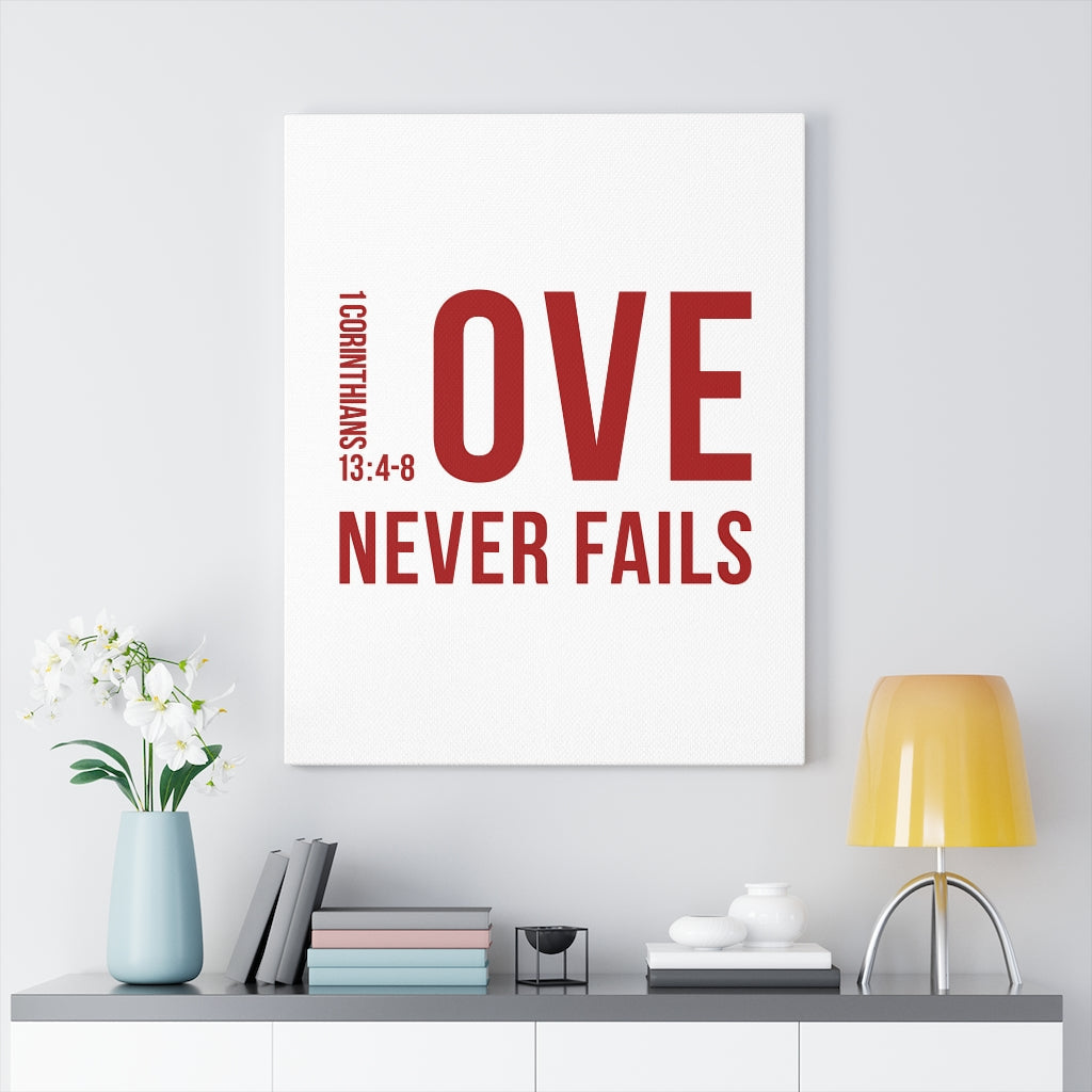 Scripture Walls Love Never Fails 1 Corinthians 13:4-8 Bible Verse Canvas Christian Wall Art Ready to Hang Unframed-Express Your Love Gifts