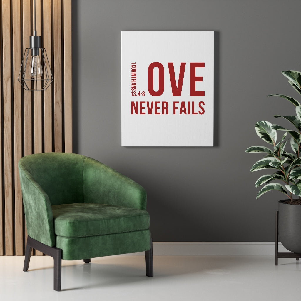 Scripture Walls Love Never Fails 1 Corinthians 13:4-8 Bible Verse Canvas Christian Wall Art Ready to Hang Unframed-Express Your Love Gifts