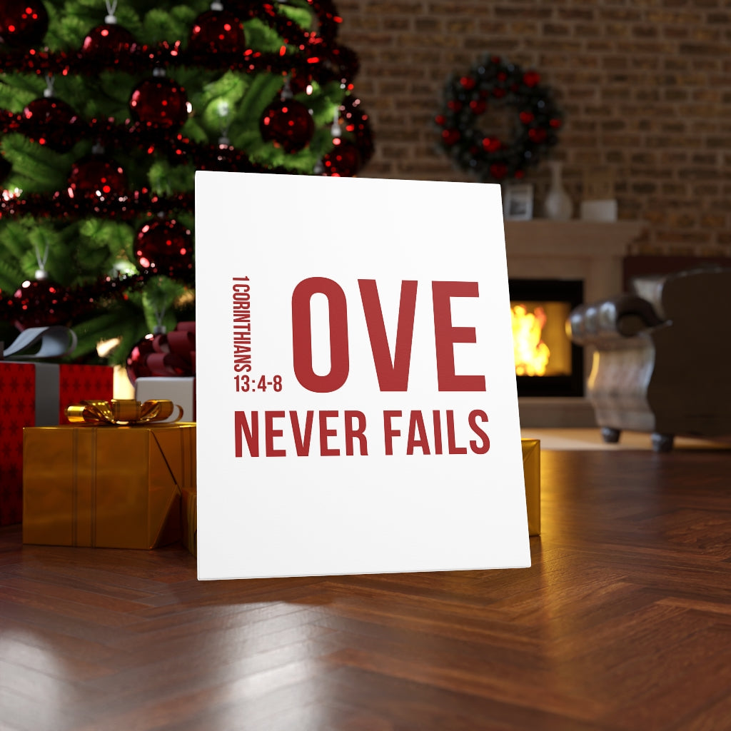 Scripture Walls Love Never Fails 1 Corinthians 13:4-8 Bible Verse Canvas Christian Wall Art Ready to Hang Unframed-Express Your Love Gifts