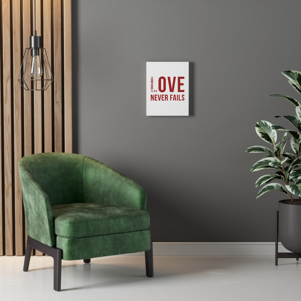 Scripture Walls Love Never Fails 1 Corinthians 13:4-8 Bible Verse Canvas Christian Wall Art Ready to Hang Unframed-Express Your Love Gifts