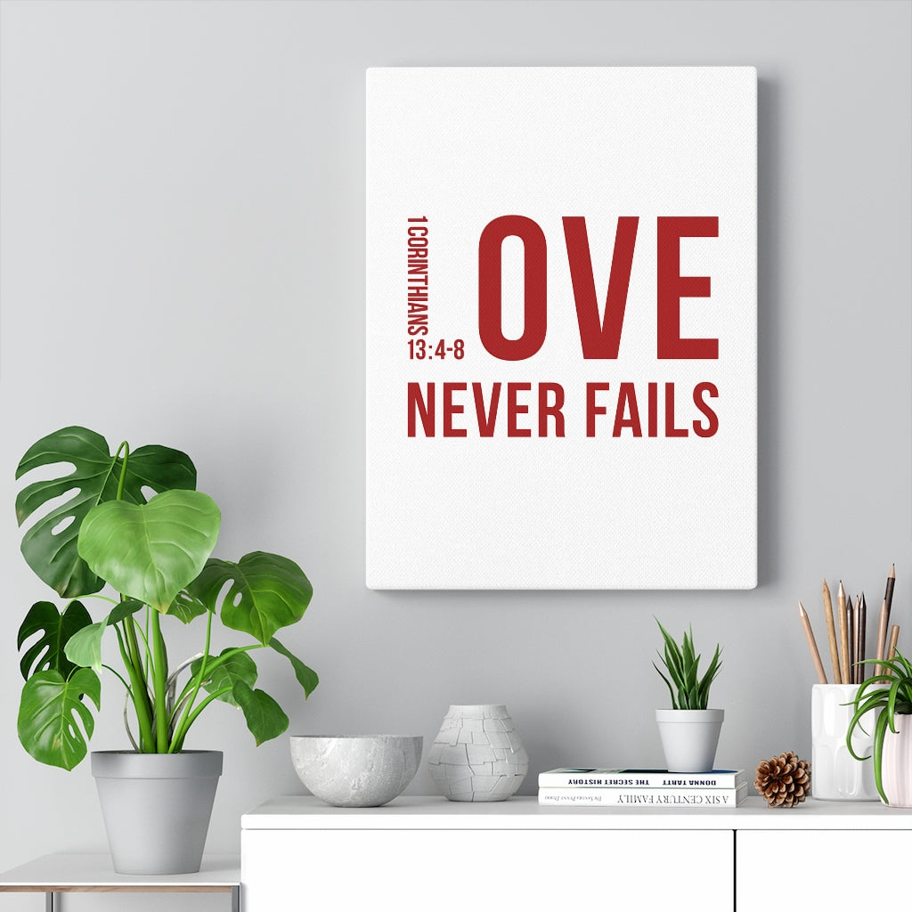 Scripture Walls Love Never Fails 1 Corinthians 13:4-8 Bible Verse Canvas Christian Wall Art Ready to Hang Unframed-Express Your Love Gifts