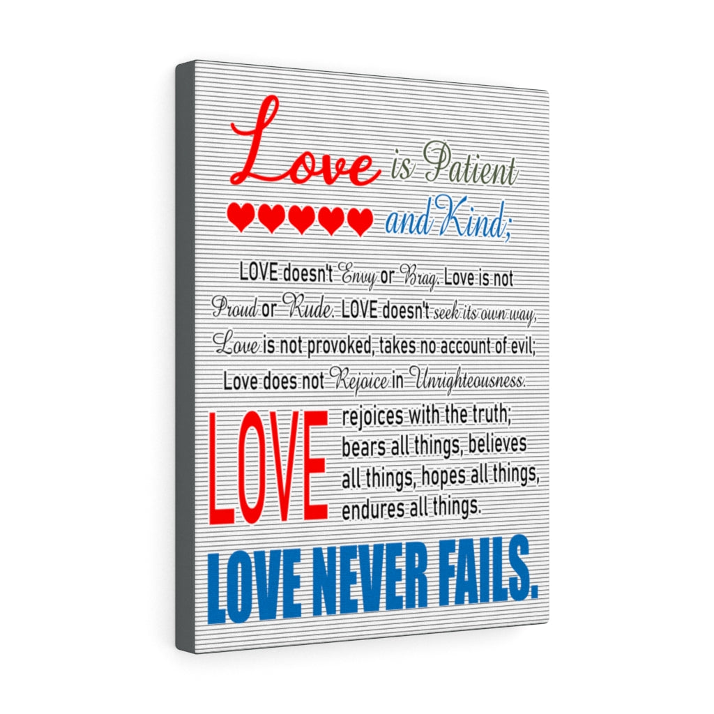 Scripture Walls Love Never Fails 1 Corinthians 13:4Ã¢ÂÂ­-Ã¢ÂÂ¬8 Bible Verse Canvas Christian Wall Art Ready to Hang Unframed-Express Your Love Gifts