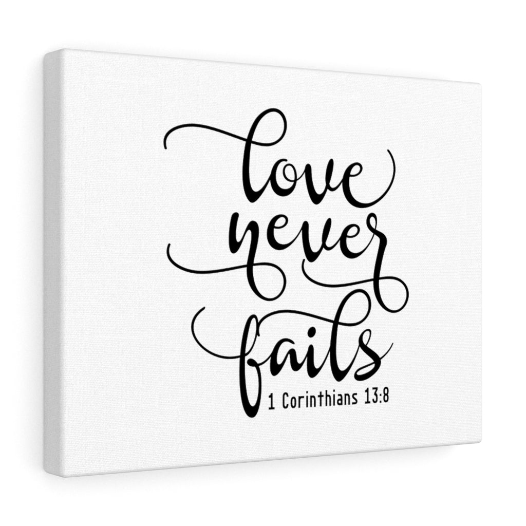 Scripture Walls Love Never Fails 1 Corinthians 13:8 Bible Verse Canvas Christian Wall Art Ready to Hang Unframed-Express Your Love Gifts